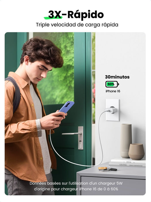 EAN 6957303864508 - Ugreen 60450 cargador de dispositivo móvil Universal Blanco Corriente alterna Carga rápida Interior imagen 5