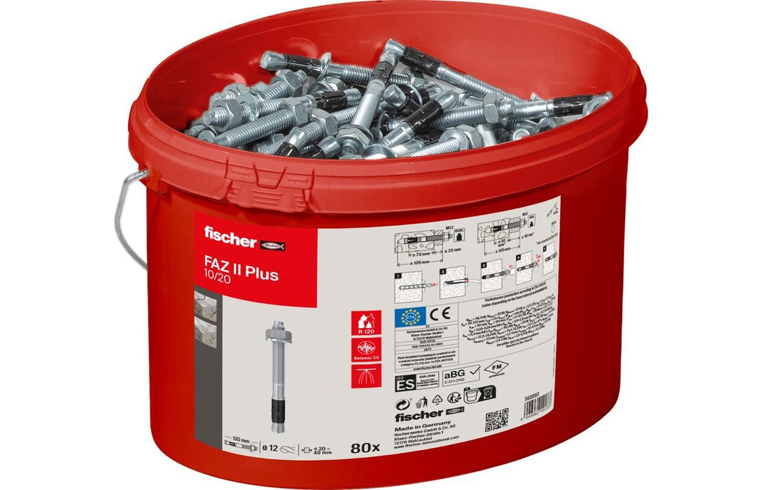EAN 4048962491333 - Fischer 568860 tornillo de anclaje y taco 80 pieza(s) Anclaje de perno 120 mm imagen 3