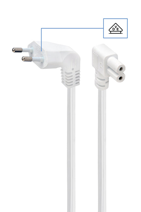 EAN 8716309110648 - Gembird PC-184L-VDE-2.5M-W cable de transmisión Blanco 2,5 m C7 acoplador imagen 2