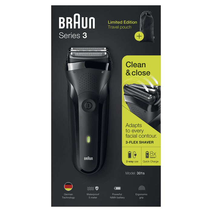EAN 4210201163817 - Braun Series 3 301s Máquina de afeitar de láminas Recortadora Negro imagen 2