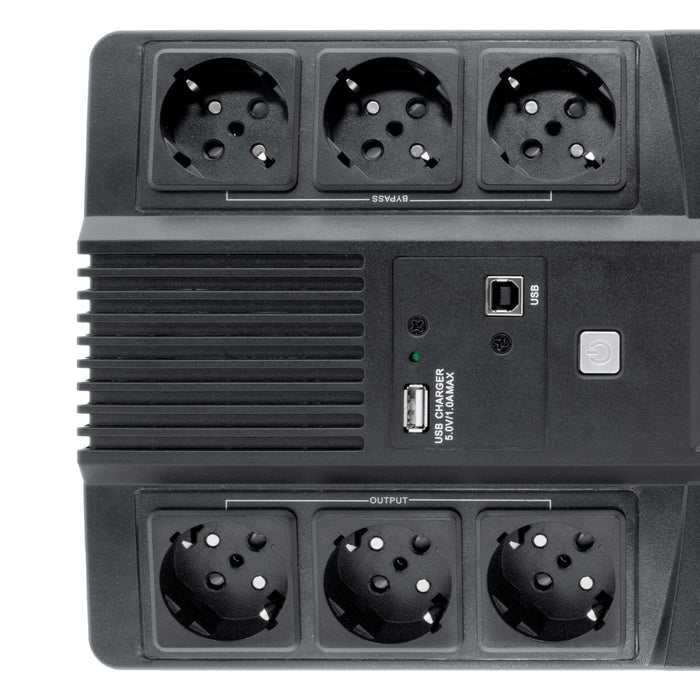 EAN 8437012429215 - CoolBox Scudo 3 LCD 800VA sistema de alimentación ininterrumpida (UPS) Línea interactiva 0,8 kVA 480 W 6  imagen 5