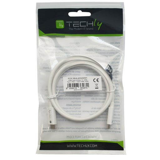 EAN 8059018365870 - Techly ICOC-MU4-40G240W1 cable USB USB4 Gen 3x2 1 m USB C Blanco imagen 2