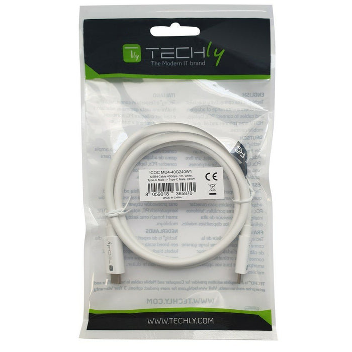 EAN 8059018365870 - Techly ICOC-MU4-40G240W1 cable USB USB4 Gen 3x2 1 m USB C Blanco imagen 2