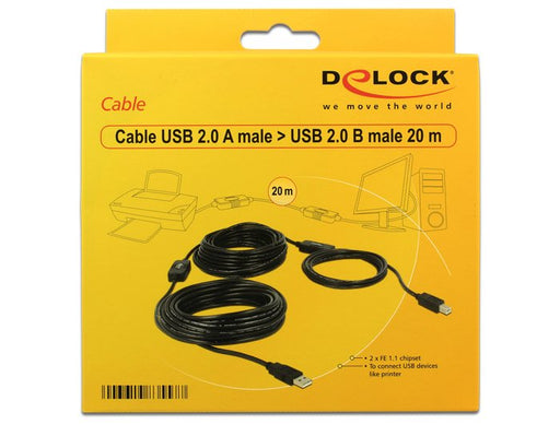 EAN 4043619835577 - DeLOCK 20m, USB2.0-A - USB2.0-B cable USB USB A USB B Negro imagen 2