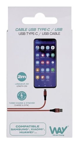 EAN 3303170111895 - T'nB WTCUSB02RD cable USB 2 m USB C USB A Rojo imagen 4