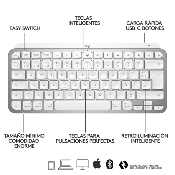 EAN 5099206099135 - Logitech 920-010523 teclado Universal Bluetooth QWERTY Español Gris imagen 10