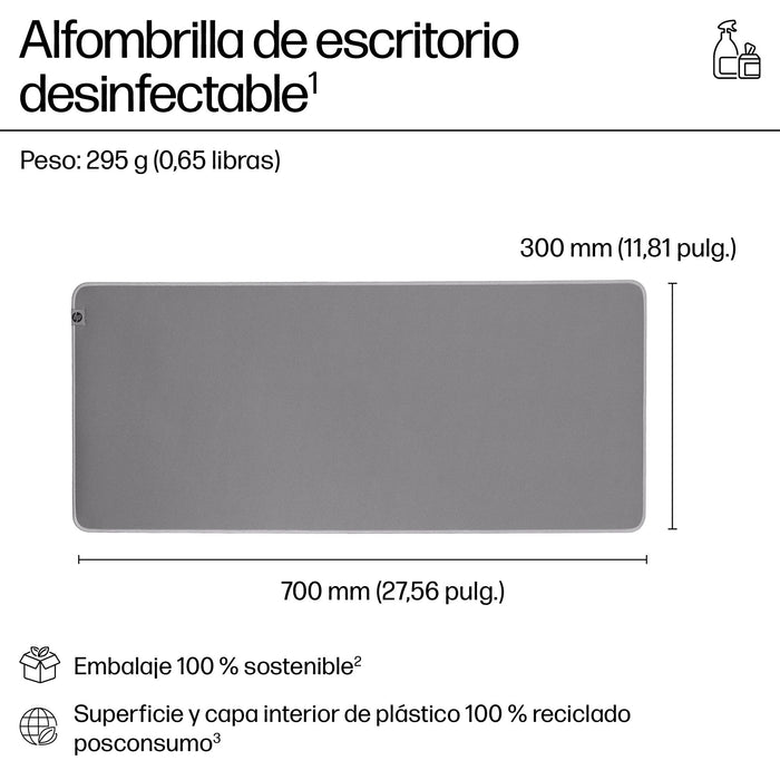EAN 0197498446790 - HP 205 Sanitizable Desk Mat Gris imagen 3