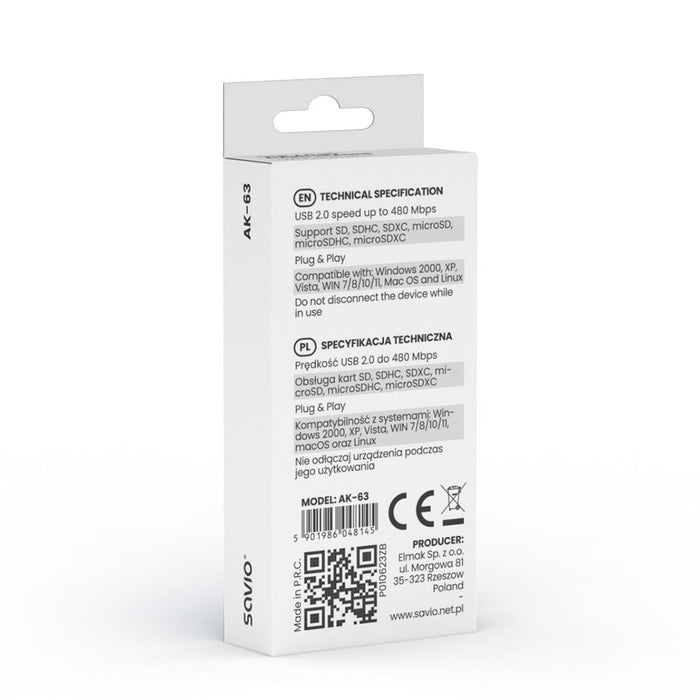 EAN 5901986048145 - Savio AK-63 tarjeta y adaptador de interfaz USB 2.0 imagen 5