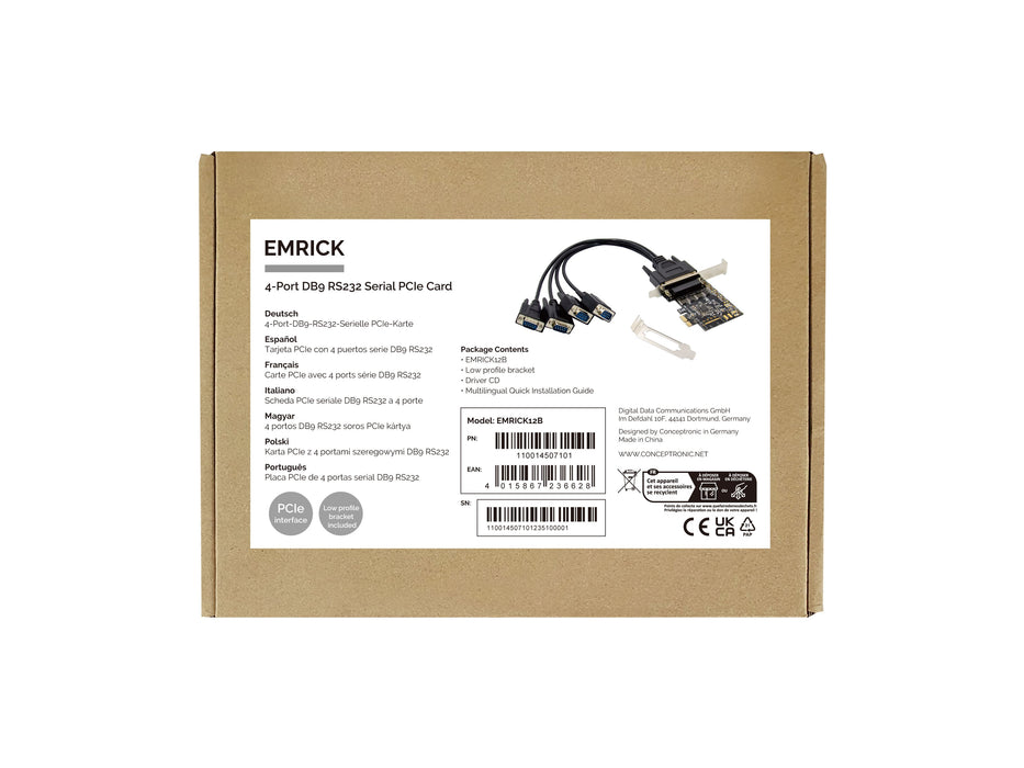 EAN 4015867236628 - Conceptronic EMRICK12B tarjeta y adaptador de interfaz Interno RS-232 imagen 3