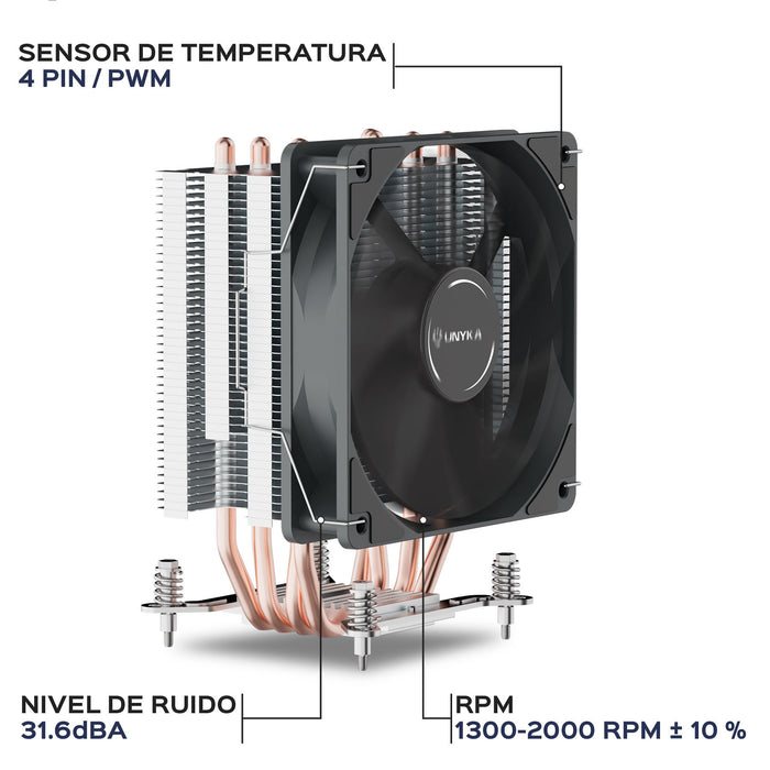 EAN 8436617921193 - UNYKAch UNYCOOL H40 Procesador Refrigerador de aire 12 cm Gris 1 pieza(s) imagen 5