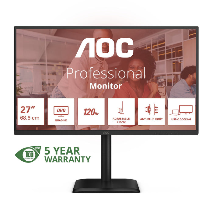 EAN 4038986182829 - AOC E4 Q27E4CV pantalla para PC 68,6 cm (27") 2560 x 1440 Pixeles Quad HD LED Negro imagen 3
