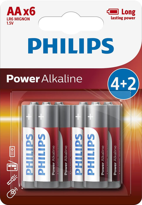 EAN 8712581605124 - Philips Power Alkaline LR6P6BP/10 pila doméstica Batería de un solo uso AA Alcalino imagen 1