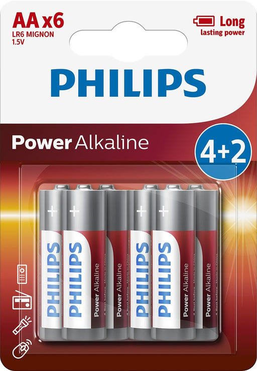 EAN 8712581605124 - Philips Power Alkaline LR6P6BP/10 pila doméstica Batería de un solo uso AA Alcalino imagen 1