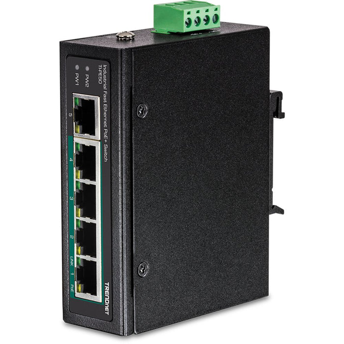 EAN 0710931161601 - Trendnet TI-PE50 switch No administrado Fast Ethernet (10/100) Energía sobre Ethernet (PoE) Negro imagen 1