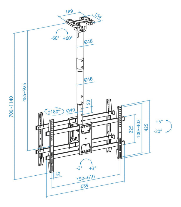 EAN 8433281014824 - TooQ LPCE2286TSLI-B soporte para TV 2,18 m (86") imagen 7