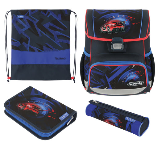 EAN 4008110370934 - Herlitz Loop Plus High Speed juego de mochila escolar Niño Poliéster Azul, Rojo imagen 1