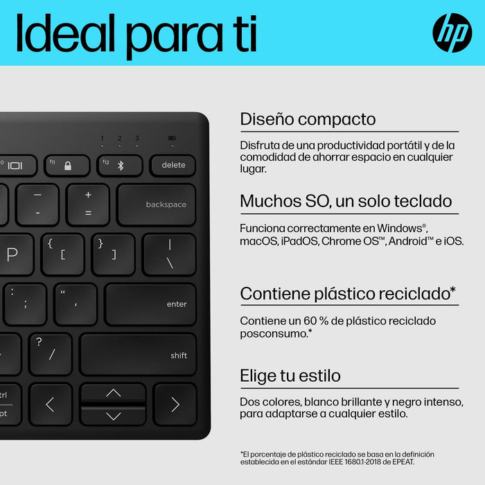 EAN 0196548515790 - HP 350 Compact Multi-Device Bluetooth Keyboard teclado Hogar QWERTY Negro imagen 15