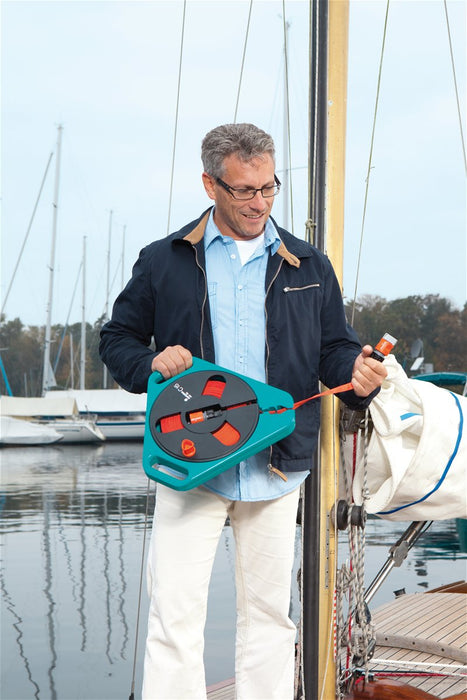 EAN 4078500075602 - Gardena 756-20 carrete de manguera de jardín Caja portamanguera Negro, Azul, Naranja imagen 4