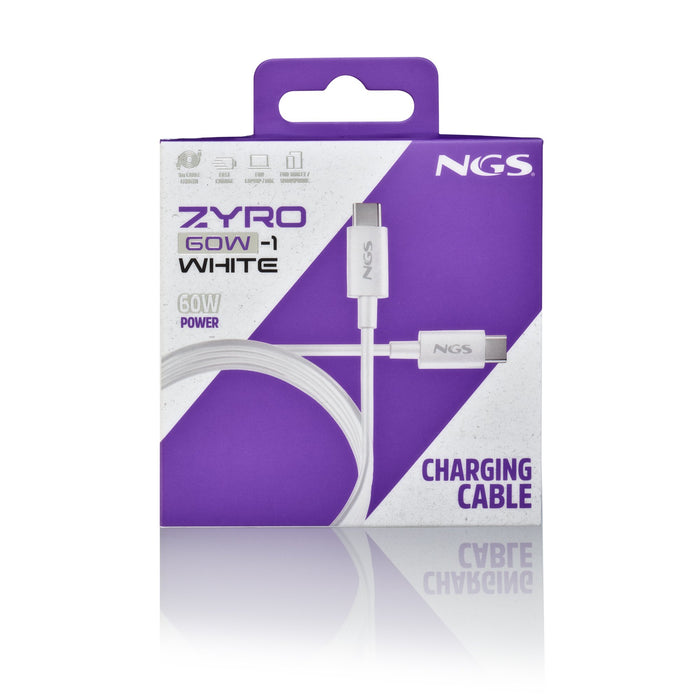 EAN 8435430627374 - NGS ZYRO 60W-1 cable USB USB 2.0 1 m USB C Blanco imagen 6