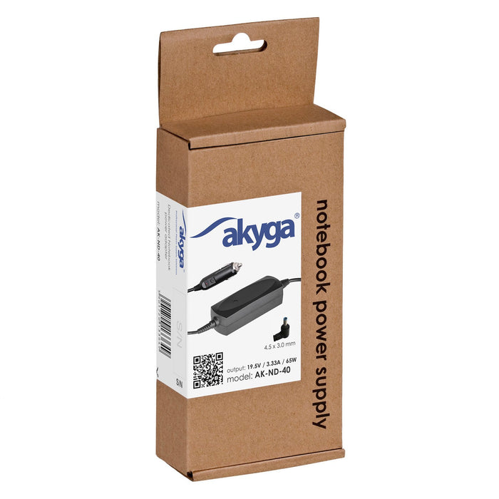 EAN 5901720133649 - Akyga AK-ND-40 adaptador e inversor de corriente Auto 65 W Negro imagen 4