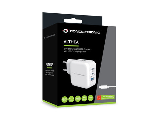 EAN 4015867236505 - Conceptronic ALTHEA17W cargador de dispositivo móvil Universal Blanco Corriente alterna Carga rápida Inte imagen 2