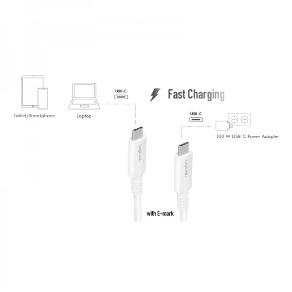 EAN 4052792066661 - LogiLink CU0180 cable USB 0,8 m USB C Blanco imagen 3