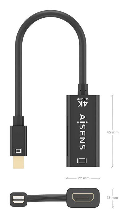 EAN 8435739902202 - AISENS A125-0904 adaptador de cable de vídeo 0,15 m Mini DisplayPort HDMI tipo A (Estándar) imagen 4