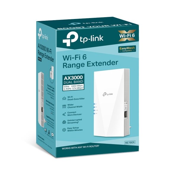 EAN 8885020620733 - TP-Link RE780X sistema Wi-Fi Mesh (Wi-Fi en malla) Doble banda (2,4 GHz / 5 GHz) Wi-Fi 6 (802.11ax) Blanc imagen 4