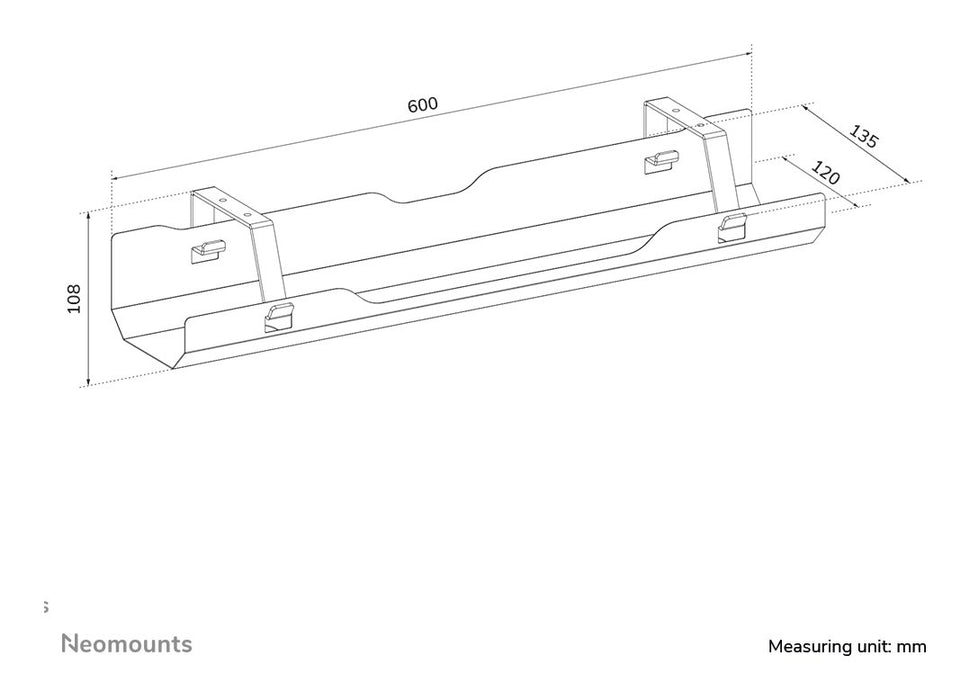 EAN 8721246340041 - Neomounts ADS07-122BL organizador de cables Bandeja de cables Negro 1 pieza(s) imagen 11