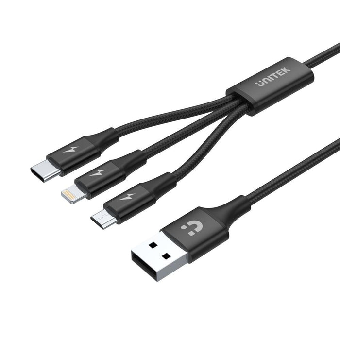 EAN 4894160036889 - UNITEK C14049BK cable USB USB 2.0 1,2 m USB C Micro-USB B/Lightning Negro imagen 1