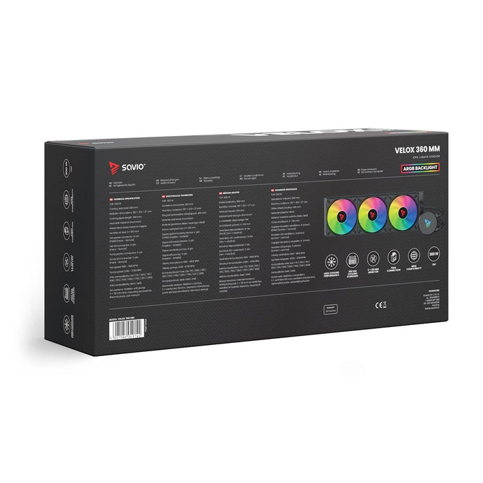 EAN 5901986049142 - Savio VELOX 360 MM sistema de refrigeración para ordenador Procesador Sistema de refrigeración líquida to imagen 4
