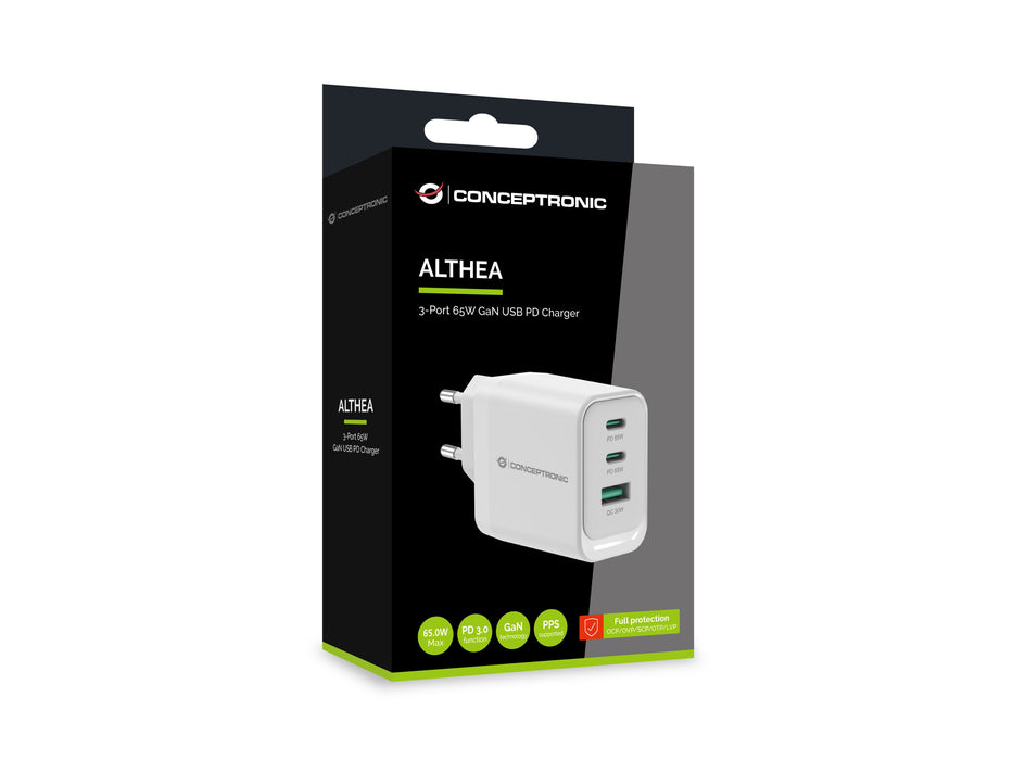 EAN 4015867240724 - Conceptronic ALTHEA21W65 cargador de dispositivo móvil Universal Blanco Corriente alterna Carga rápida In imagen 5