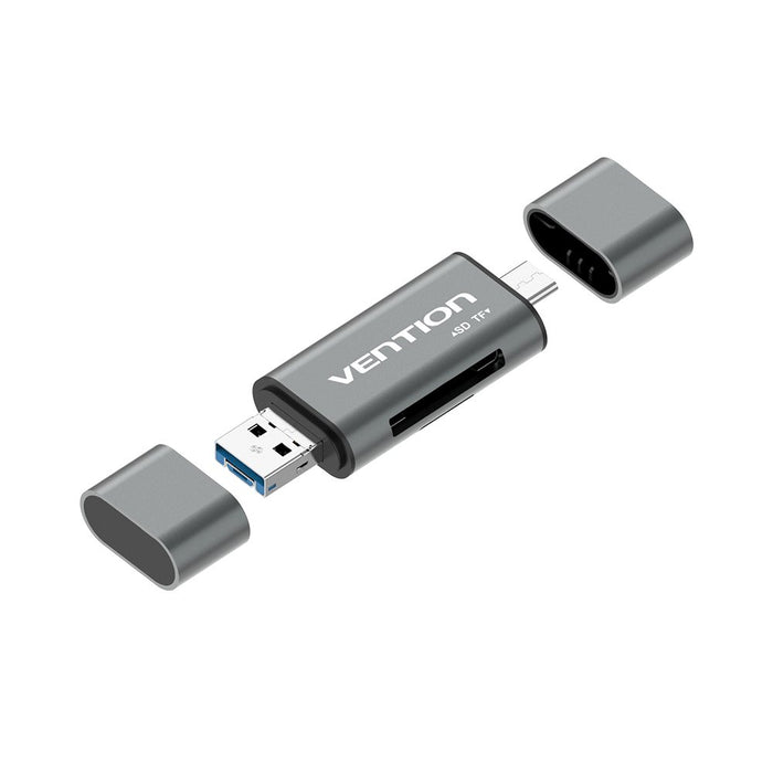 EAN 6922794736542 - Vention CCJH0 lector de tarjeta USB Type-A/USB Type-C/Micro-USB Gris imagen 4