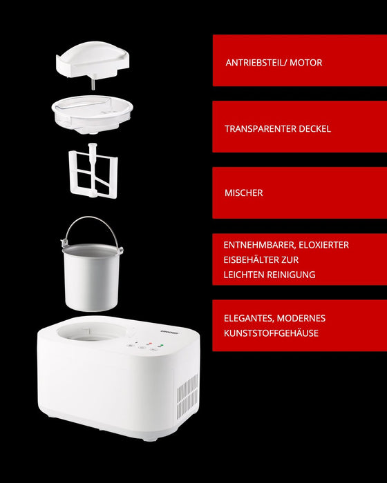 EAN 4011689488207 - Unold 48820 máquina para helados Compresor de helados 1 L 135 W Blanco imagen 4