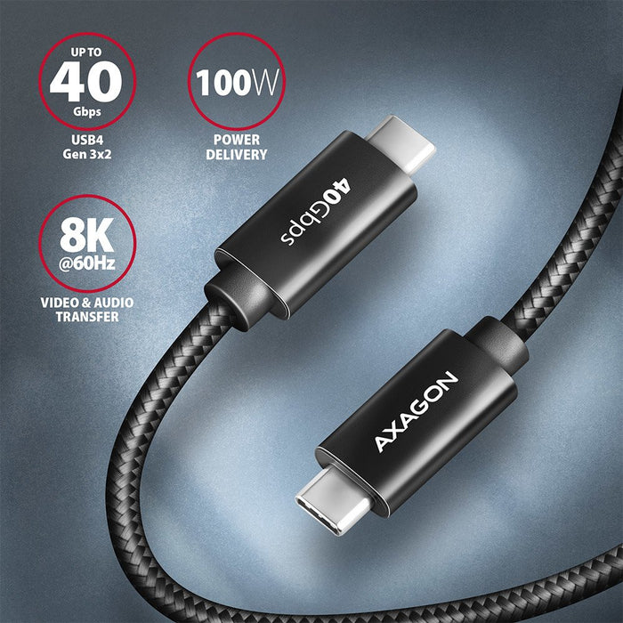 EAN 8595247906908 - Axagon BUCM432-CM10AB cable USB USB4 Gen 3x2 1 m USB C Negro imagen 2