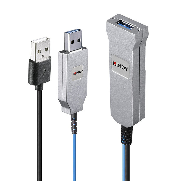 EAN 4002888433457 - Lindy 43345 cable USB USB 3.2 Gen 1 (3.1 Gen 1) 30 m USB A 2 x USB A Azul, Plata imagen 1
