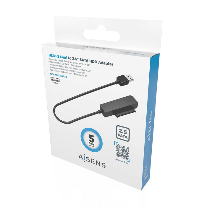 EAN 8436574709131 - AISENS ASE-25A03B caja para disco duro externo Caja de disco duro (HDD) 2.5" USB con suministro de corrie imagen 5
