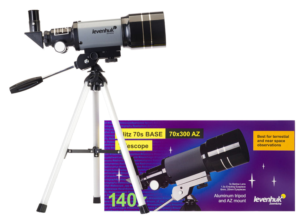 EAN 0753215775880 - Levenhuk Blitz 70s Base Refractor 140x Gris imagen 2