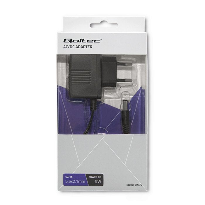 EAN 5901878507705 - Qoltec 50770 adaptador e inversor de corriente Interior 5 W Negro imagen 3