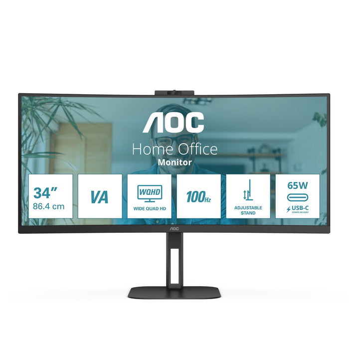EAN 4038986110273 - AOC V5 CU34V5CW LED display 86,4 cm (34") 3440 x 1440 Pixeles Wide Quad HD Negro imagen 1