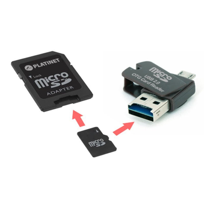 EAN 5907595422246 - Platinet 16GB MicroSDHC + card reader + otg + adapter MicroSD imagen 2
