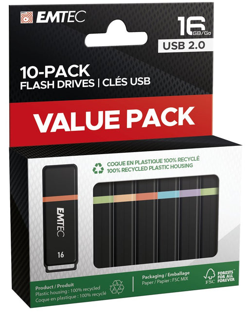 EAN 3126170178633 - Emtec K100 unidad flash USB 16 GB USB tipo A 2.0 Negro, Multicolor imagen 1