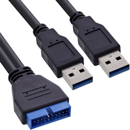 EAN 4043718184743 - InLine 33447I cable USB USB 3.2 Gen 1 (3.1 Gen 1) 0,4 m 2 x USB Negro imagen 1