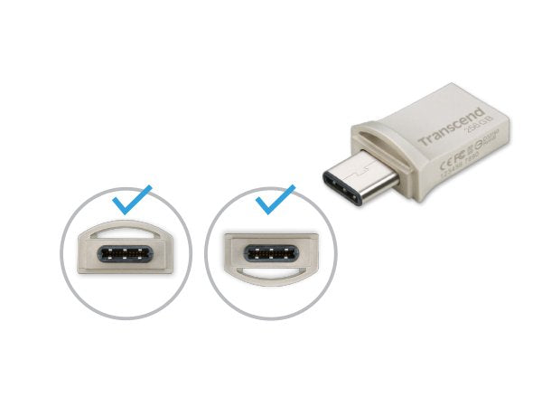 EAN 0760557864943 - Transcend JetFlash 890 unidad flash USB 256 GB USB Type-A / USB Type-C 3.2 Gen 1 (3.1 Gen 1) Plata imagen 4