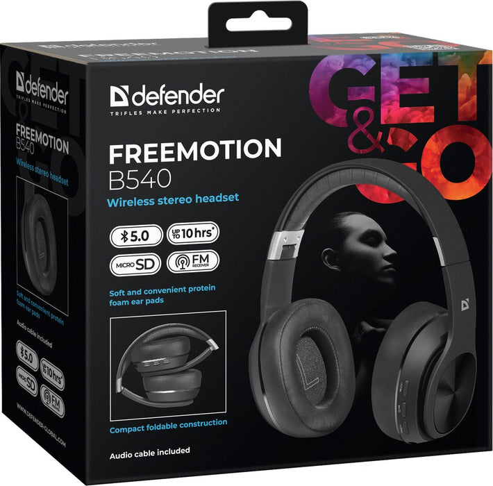 EAN 4714033635400 - Defender FreeMotion B540 Auriculares Inalámbrico Diadema Llamadas/Música Bluetooth Negro imagen 9