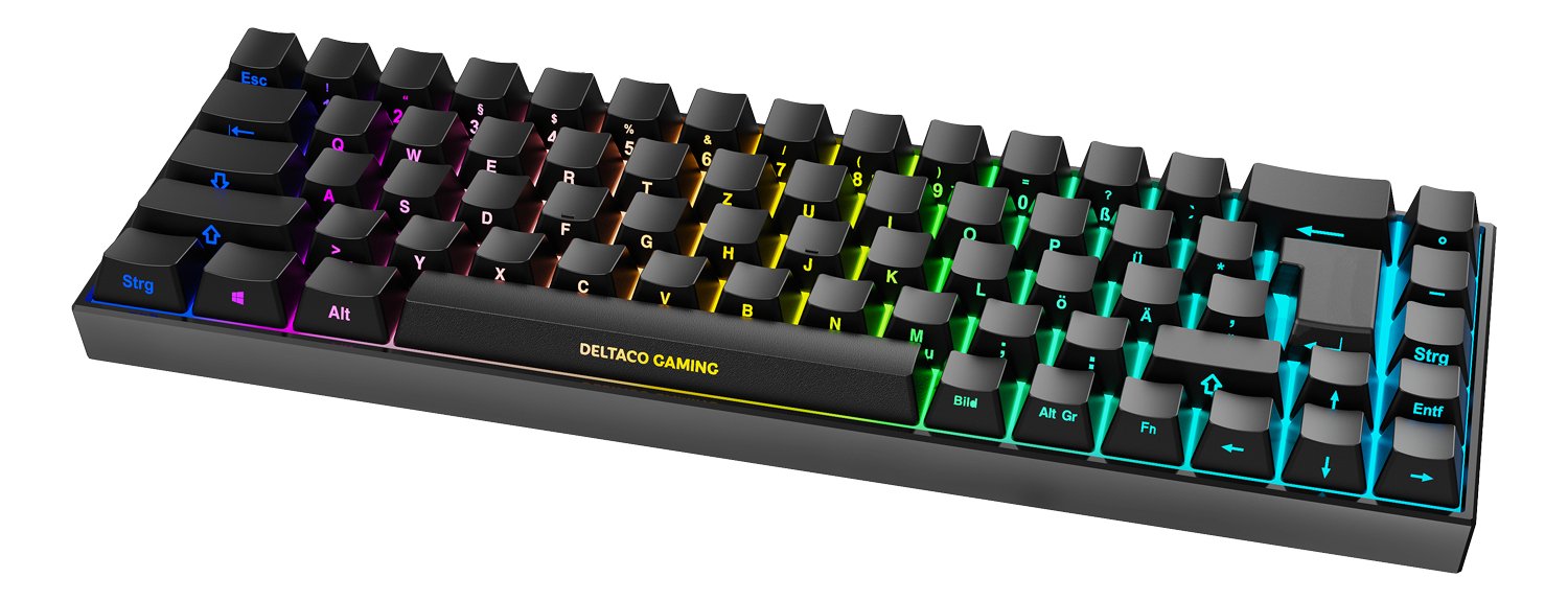EAN 7333048053602 - Deltaco Gaming GAM-100-DE teclado Juego USB + RF Wireless + Bluetooth QWERTZ Alemán Negro imagen 1