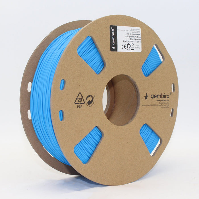 EAN 8716309095044 - Gembird 3DP-TPE1.75-01-B material de impresión 3d Elastómero termoplástico (TPE) Azul 1,45 kg imagen 3