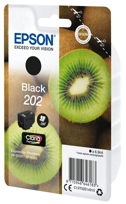 EAN 8715946646190 - Epson Kiwi 202 cartucho de tinta 1 pieza(s) Original Rendimiento estándar Negro imagen 2