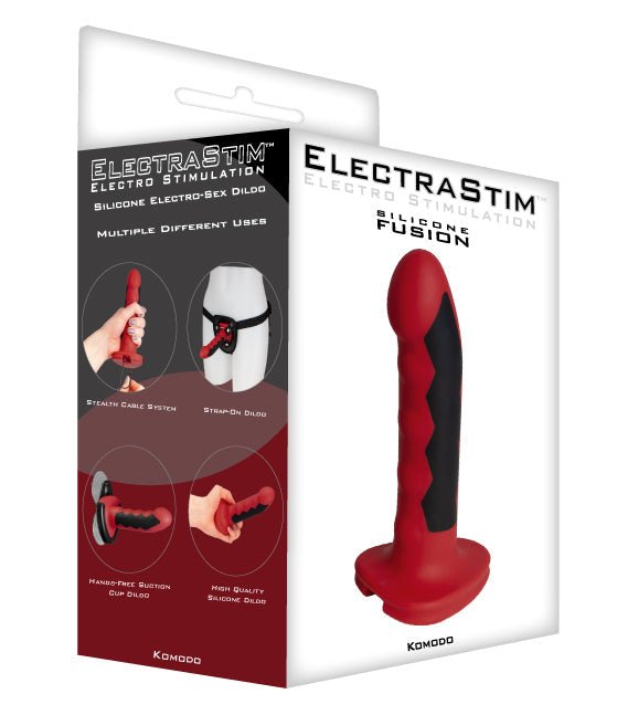 EAN 0609224031960 - ElectraStim Silicone Fusion Komodo Electro Dildo Consolador clásico Sexo anal, Sexo vaginal Negro, Rojo S imagen 2