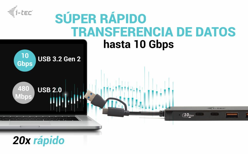 EAN 8595611703904 - i-tec Metal C31HUBMETAL2A2C hub de interfaz USB 3.2 Gen 1 (3.1 Gen 1) Type-C 10000 Mbit/s Negro imagen 7